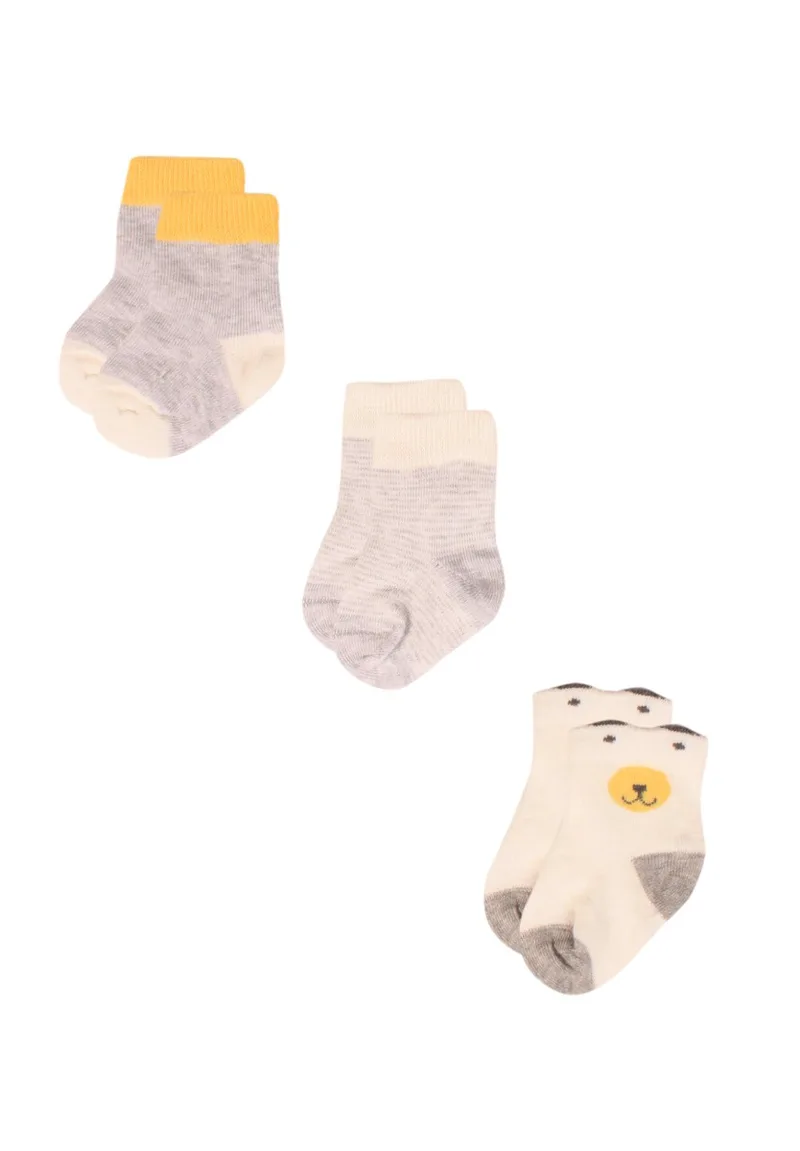 Καλτσάκια bebe με οργανικό βαμβάκι Grey Bear 3 τεμ. 68363B