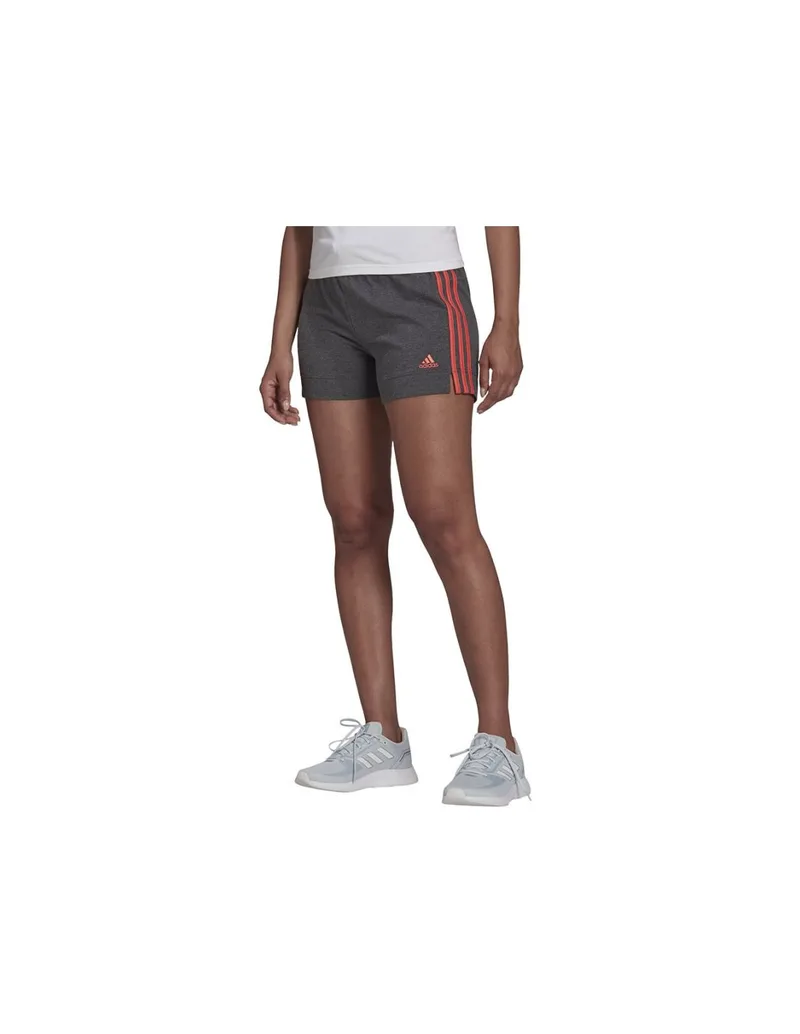 Adidas Essentials Slim 3-Stripes Αθλητικό Γυναικείο Σορτς Dark Grey Heather HD1810