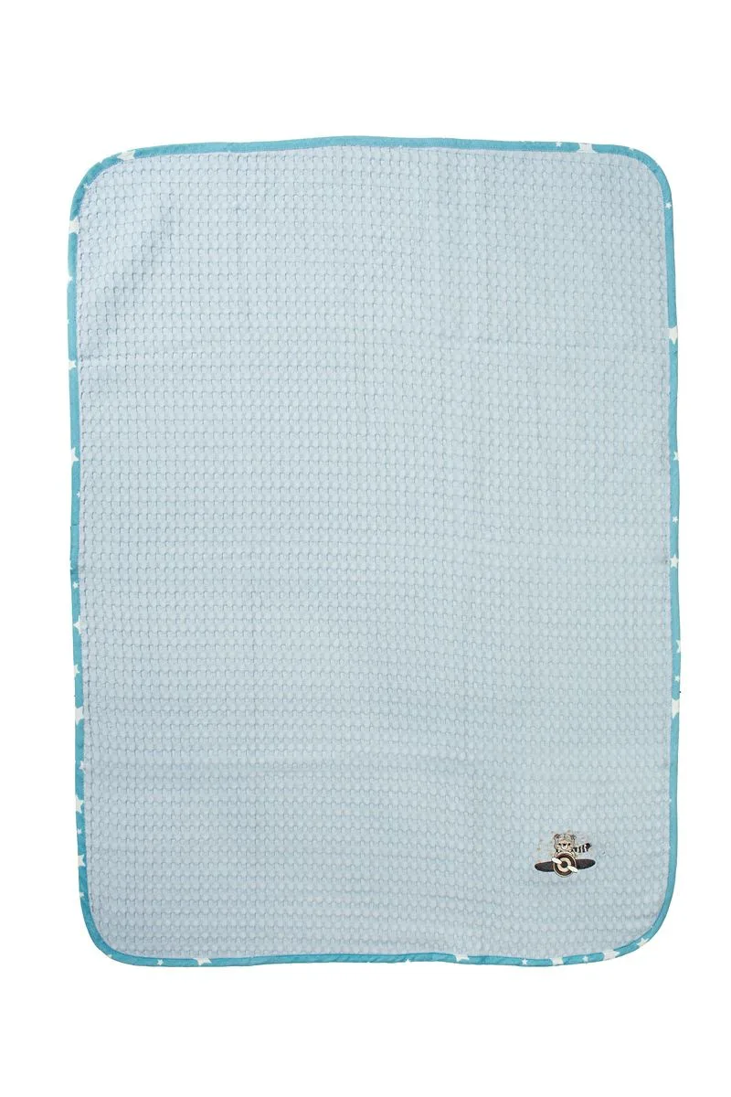 Κουβέρτα Πικέ Λίκνου 80x110εκ. Με Κέντημα Aviator 183 Sky Blue DimCol (Ύφασμα: Βαμβάκι 100%, Χρώμα: Γαλάζιο , Μέγεθος: Λίκνου) - DimCol - 31142620013