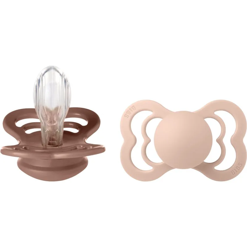 BIBS Supreme Silicone Size 2: 6+ months πιπίλα Woodchuck / Blush 2 τμχ