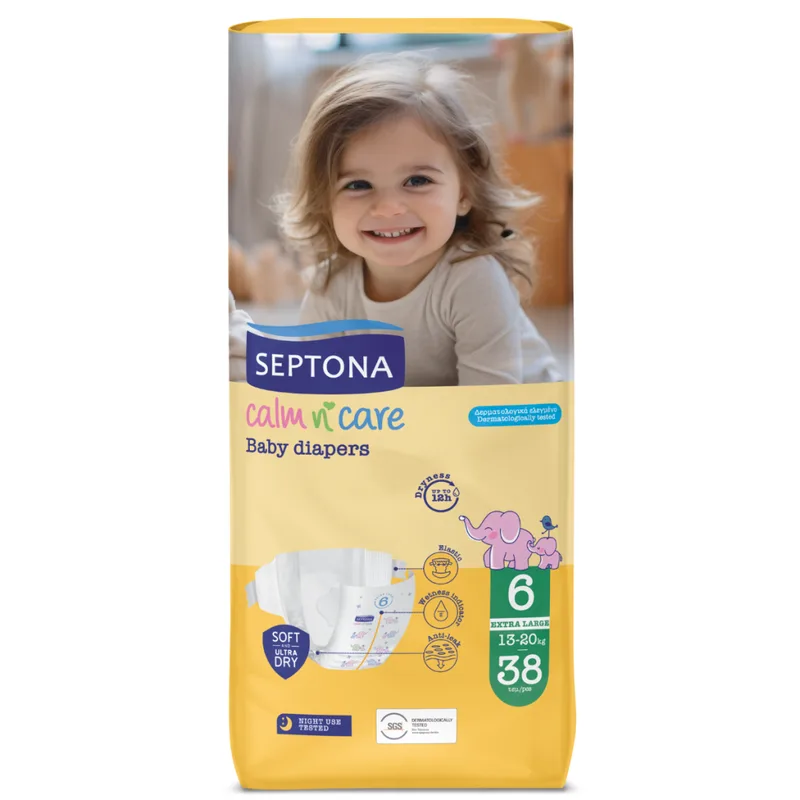 Πάνες Septona Calm N' Care Extra Large No6 (13-20Kg) 38τεμ
