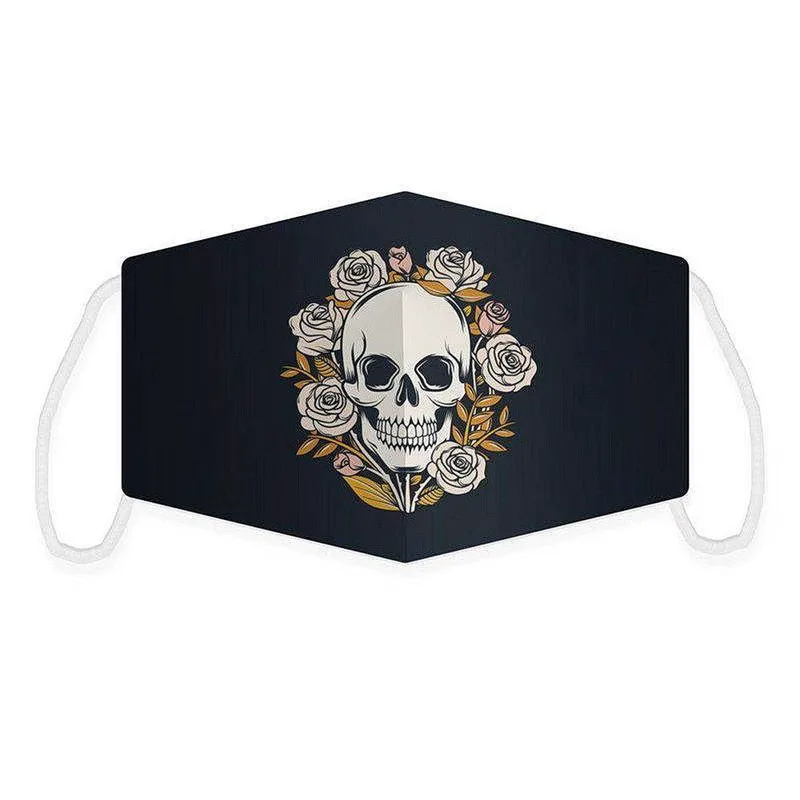 Skulls and Roses Reusable Face Covering - Large