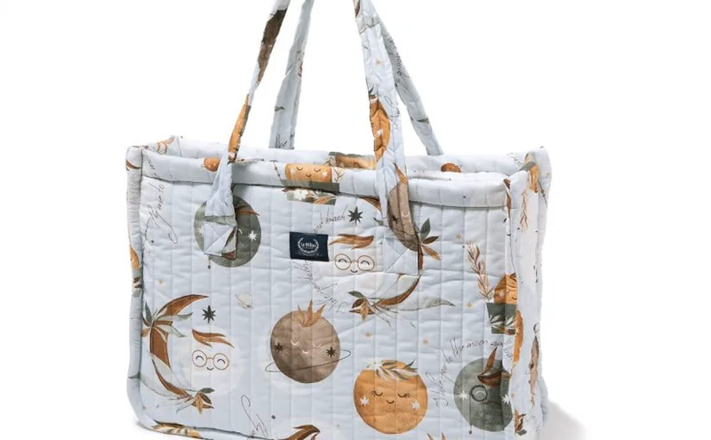 Mollet Quilted Mommy Bag – Fly me to the Moon Sky – Grey