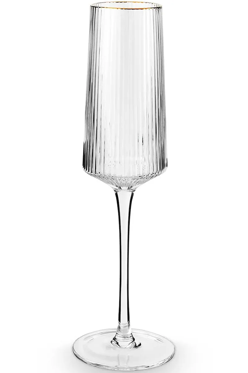 Ποτήρι σαμπάνιας vtwonen Χρυσό Rim 230 ml 4-pack