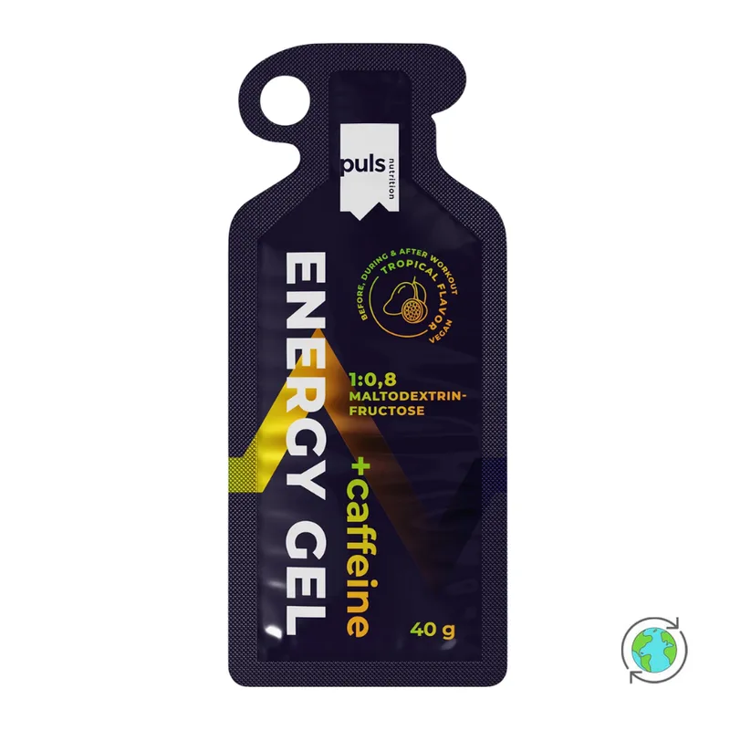 Gel Ενέργειας Tropical με Καφεΐνη - Puls Nutrition - 40g Φινλανδία Lactose Free Vegan