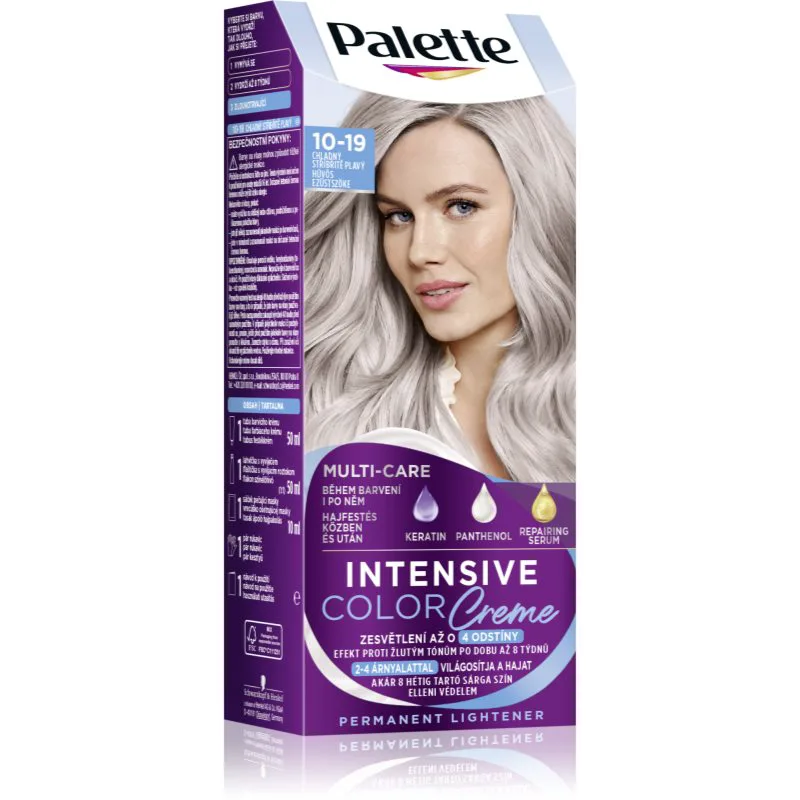 Schwarzkopf Palette Intensive Color Creme μόνιμη βαφή μαλλιών απόχρωση 10-19 Cool Silver Blonde 1 τμχ