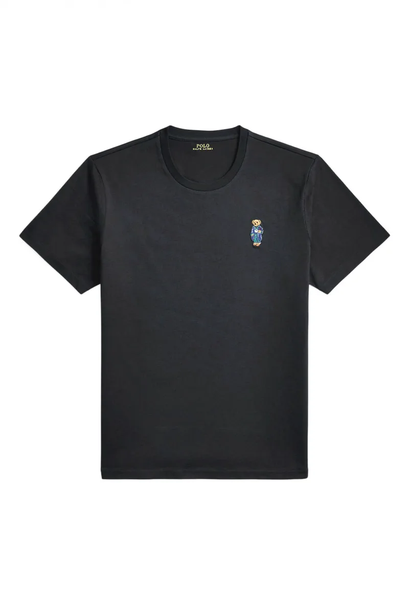 RALPH LAUREN UNDERWEAR T-SHIRT-SLEEP TOP LOGO BEAR ΜΑΥΡΟ
