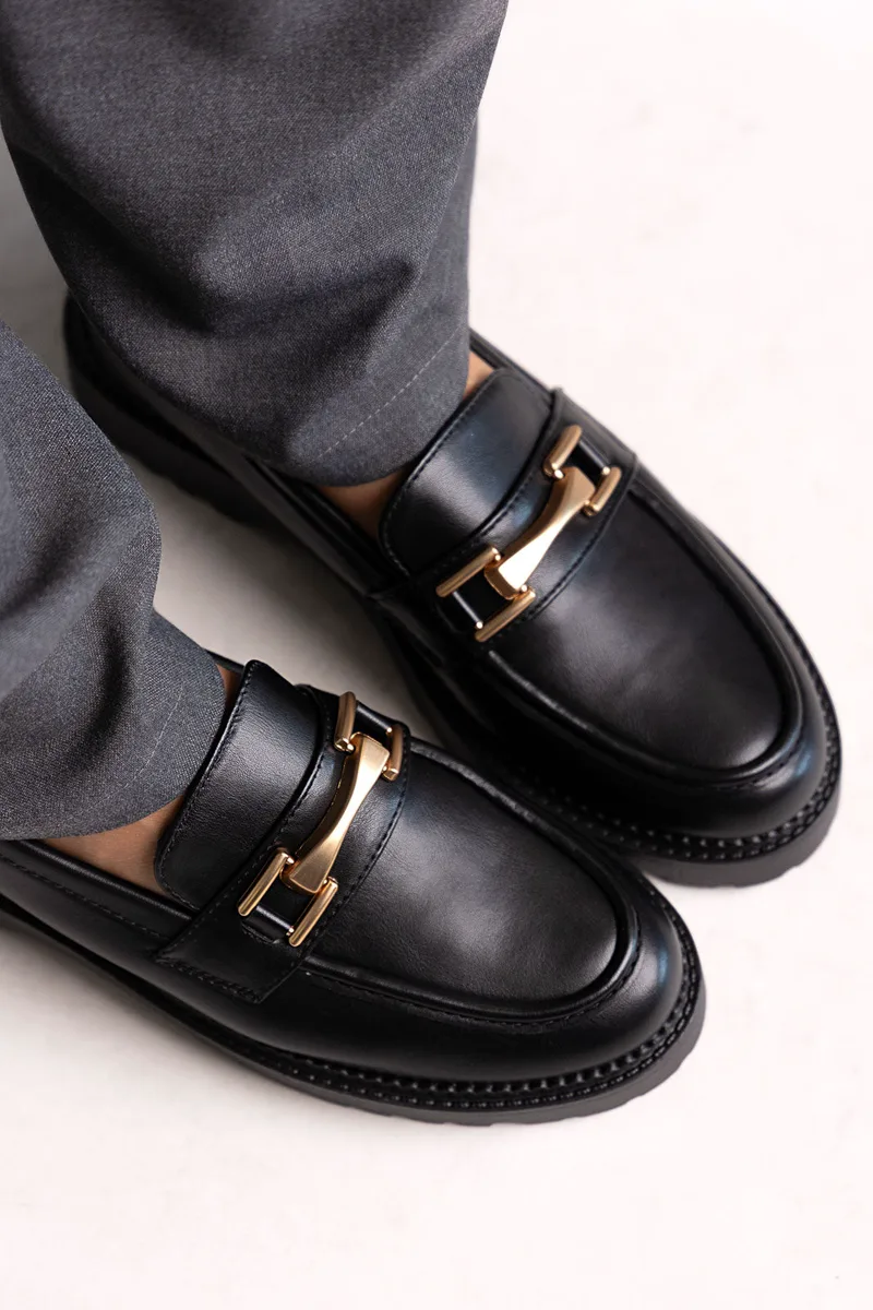 ERYNN Chunky Loafers - GG-106 - Black Matte