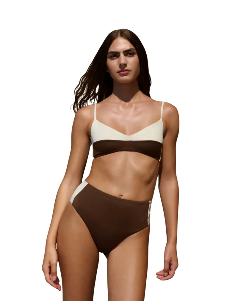 Sophie Deloudi - Μαγιό Γυναικείο Πάνω Alice Bikini Top-Chestnut/Ivory