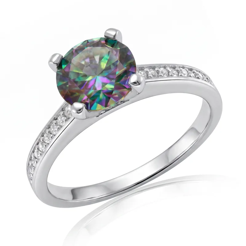 Δαχτυλίδι Moνόπετρο με Moissanite Diamond από Ασήμι DX2803