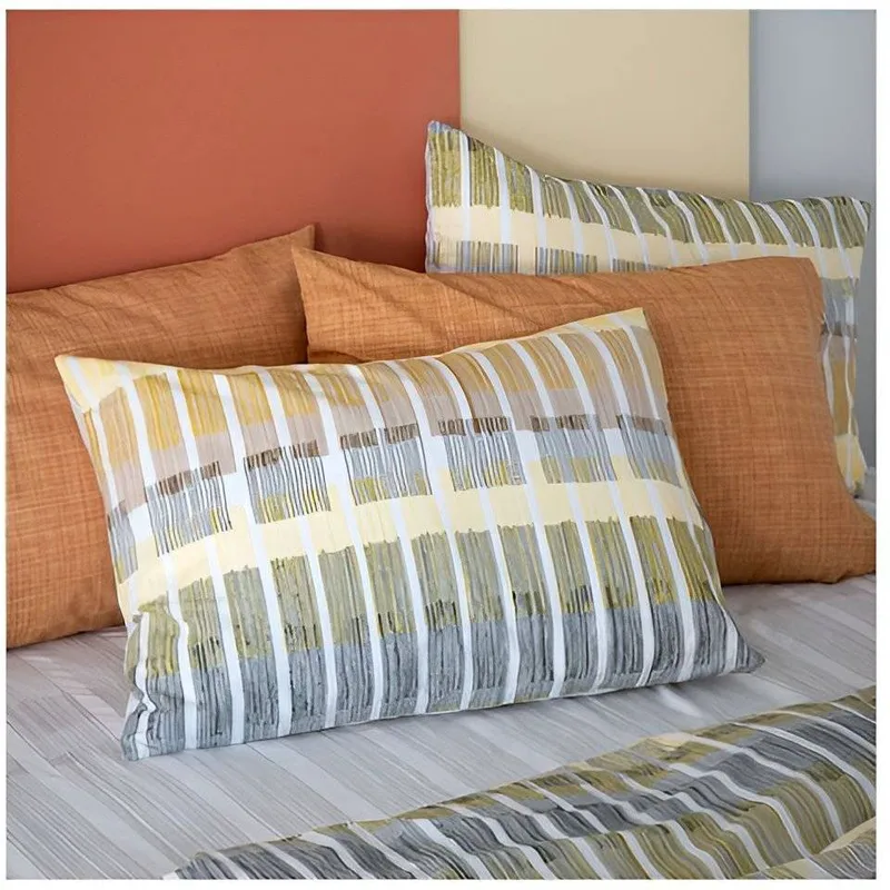 ΣΕΝΤΟΝΙΑ ΥΠΕΡΔΙΠΛΑ PALAMAIKI HOME FL6204 ΚΙΤΡΙΝΟ/ΓΚΡΙ 240X260CM ΣΕΤ 4 ΤΜΧ