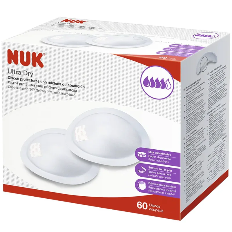 Nuk Ultra Dry Breast Pads with Absorbent Core Εξαιρετικά Απορροφητικά Επιθέματα Στήθους για Μέγιστη Ασφάλεια & Άνεση 60 Pads