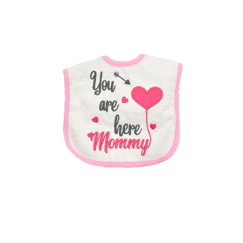 Βρεφική σαλιάρα με σχέδιο you are here mommy Ροζ 16525