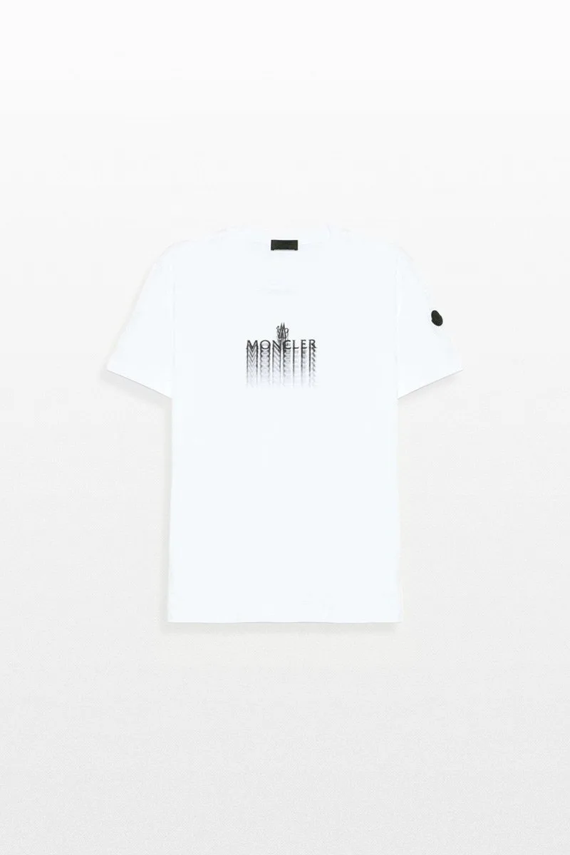 MONCLER Ανδρικό Λευκό White Faded Logo Cotton