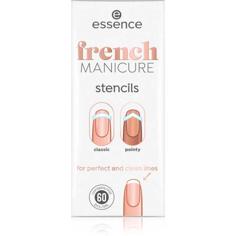 essence French MANICURE πρότυπα για γαλλικό μανικιούρ 60 τμχ