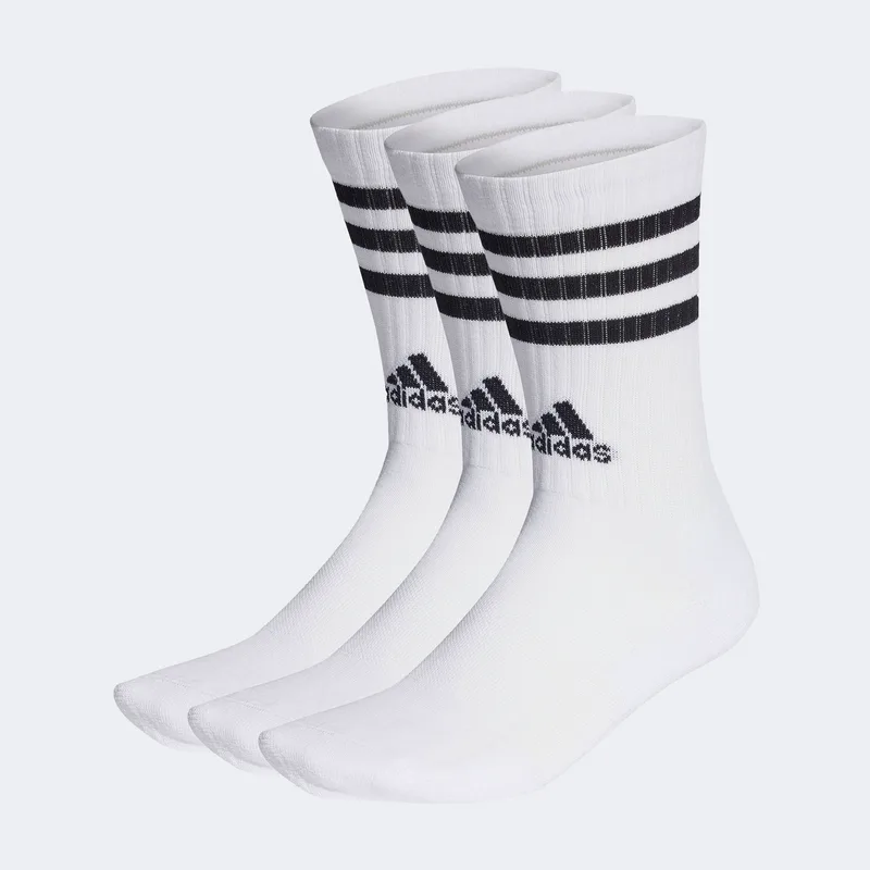 ADIDAS 3-STRIPES CUSHIONED CREW SOCKS 3 PAIRS ΑΣΠΡΟ
