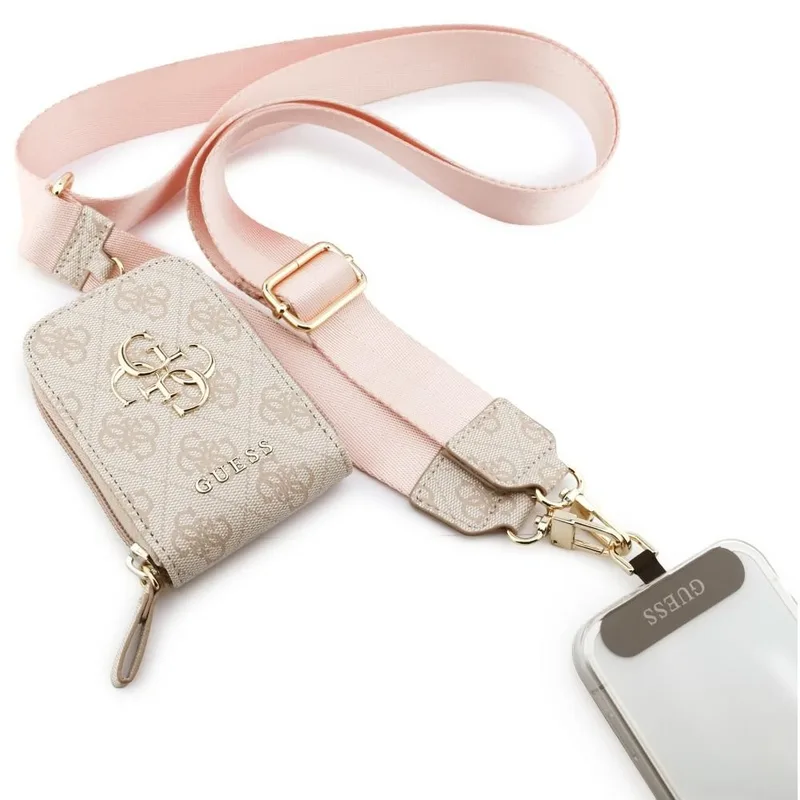 Guess Universal Strap 4G Eco Leather Metal Logo with Mini Pouch Ροζ