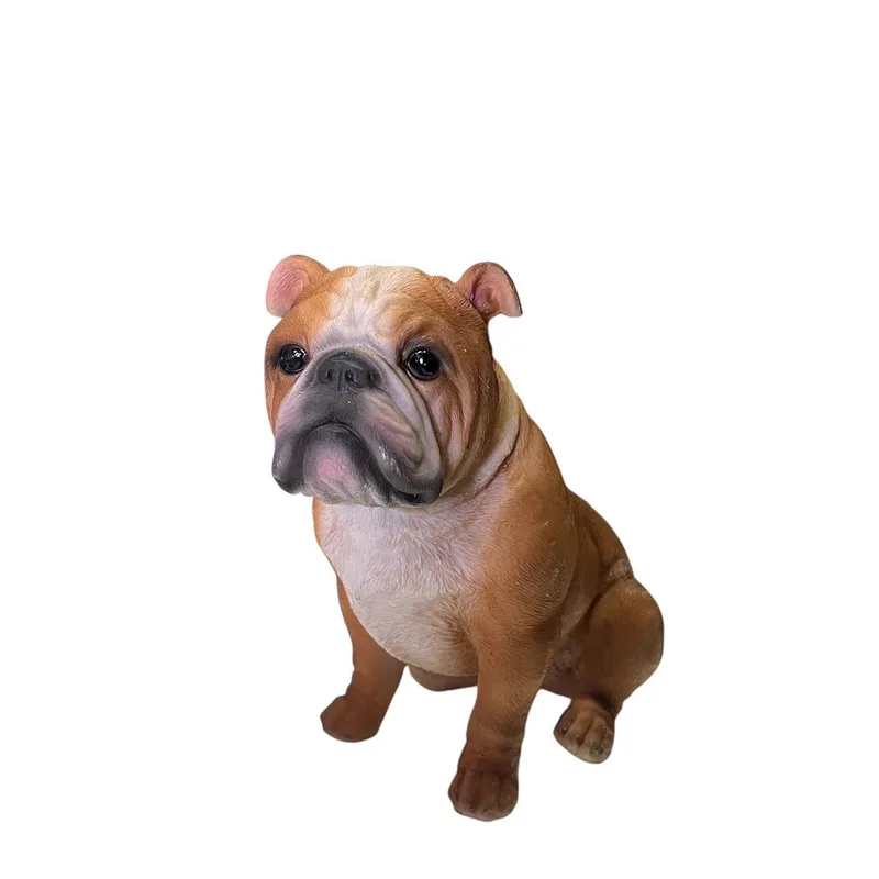 Διακοσμητική Φιγούρα Σκύλος Bulldog Polyresin Λευκό-Καφέ 18x11x16,5εκ. ESPIEL FAD204 (Υλικό: Polyresin, Χρώμα: Λευκό) - ESPIEL - FAD204