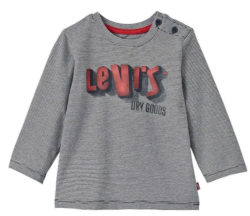 ΜΠΛΟΥΖΑ ΜΑΚΡΥΜΑΝΙΚΗ LEVIS TED NI10114 ΜΠΛΕ ΡΙΓΕ (80ΕΚ.)-(12-18ΜΗΝΩΝ)