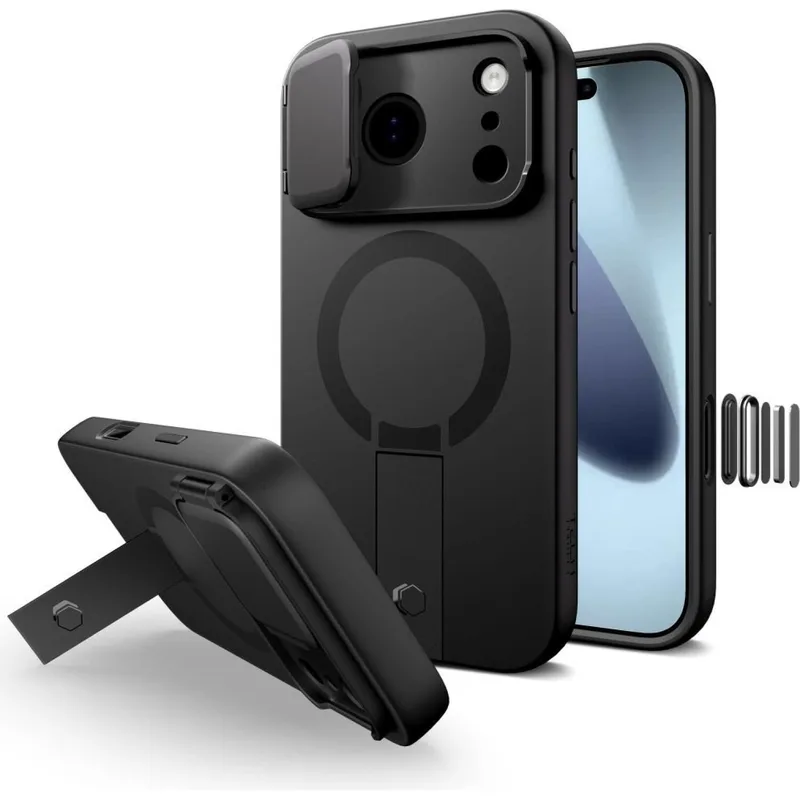Θήκη iPhone 17 Pro Tech-Protect Kevlar Aura με MagSafe & Κάλυμμα για την Κάμερα - Black (5906302331673)