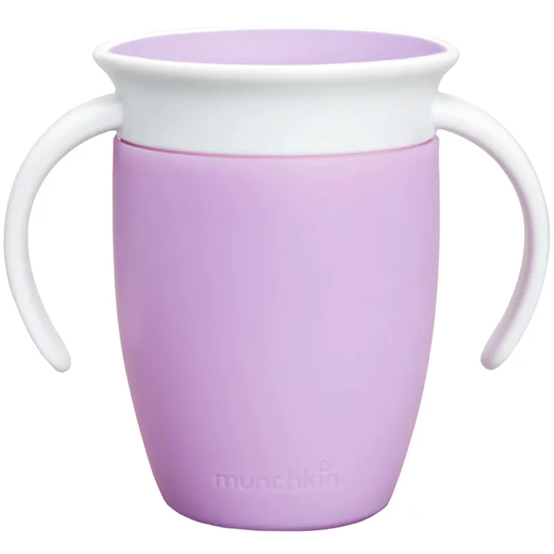 Munchkin Miracle 360 Trainer Cup 6m+ Εκπαιδευτικό Ποτηράκι με Χερούλια 207ml - Λιλά