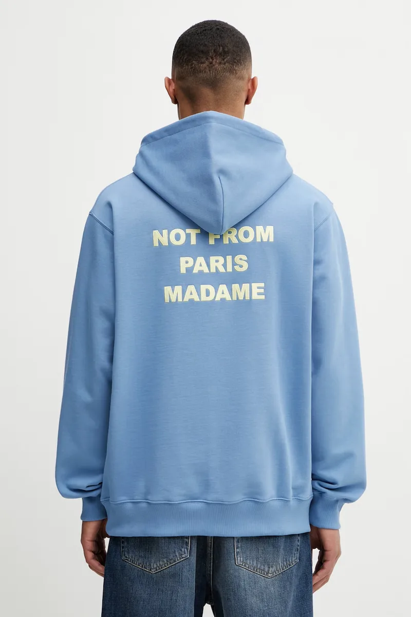 Drôle de Monsieur μπλούζα με κουκούλα ανδρική βαμβακερή Le Hoodie Slogan