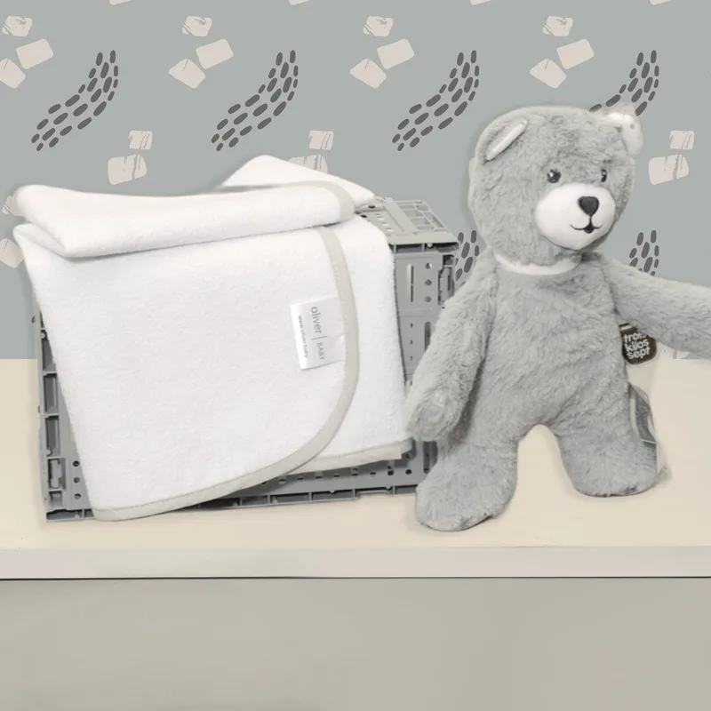 Σελτεδάκι 50x70cm 300gr/sm Με Γκρι Ρέλι – Oliver Baby