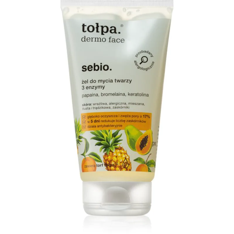 Tołpa Dermo Face Enzyme τζελ πλυσίματος κατά των μαύρων κουκίδων 150 ml