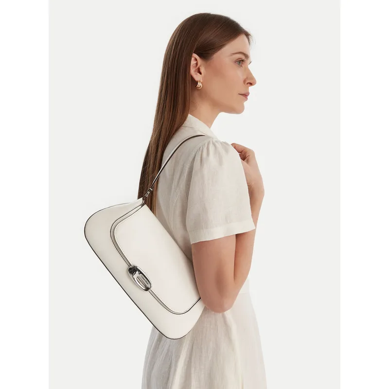 Τσάντα Calvin Klein Hardware Flap Shoulder Bag LV04F3146G Λευκό
