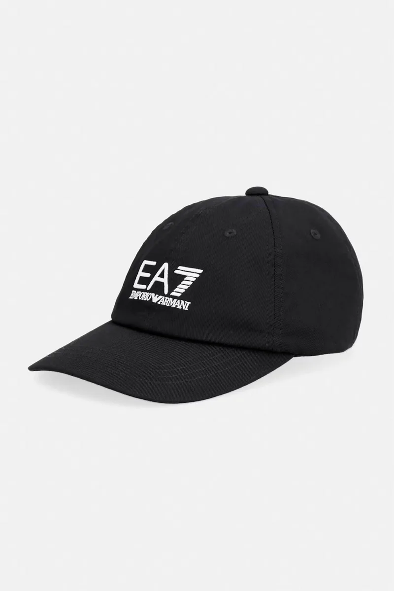 EA7 ανδρικό καπέλο jockey με κεντημένο λογότυπο - 7X000592AF15502 Μαύρο