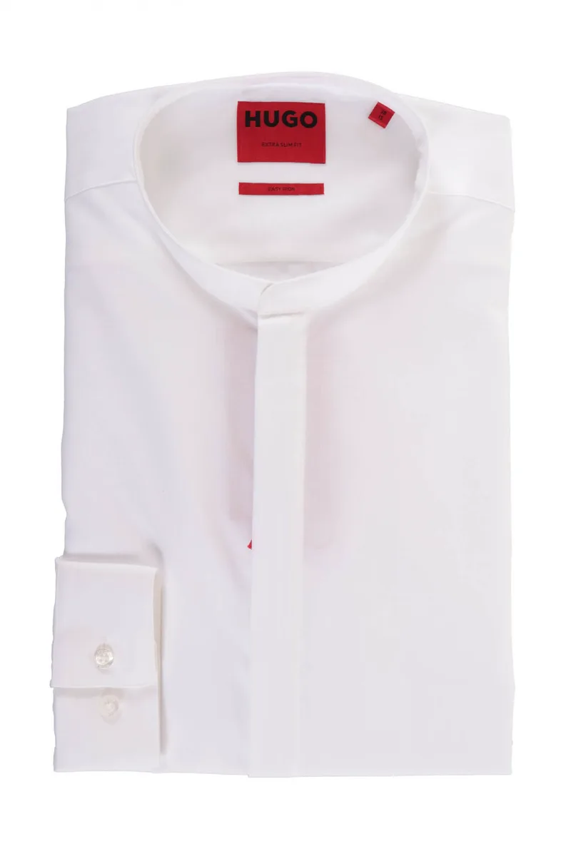HUGO ΠΟΥΚΑΜΙΣΟ ΜΑΟ EXTRA SLIM FIT ENRIQUE EASY IRON ΛΕΥΚΟ
