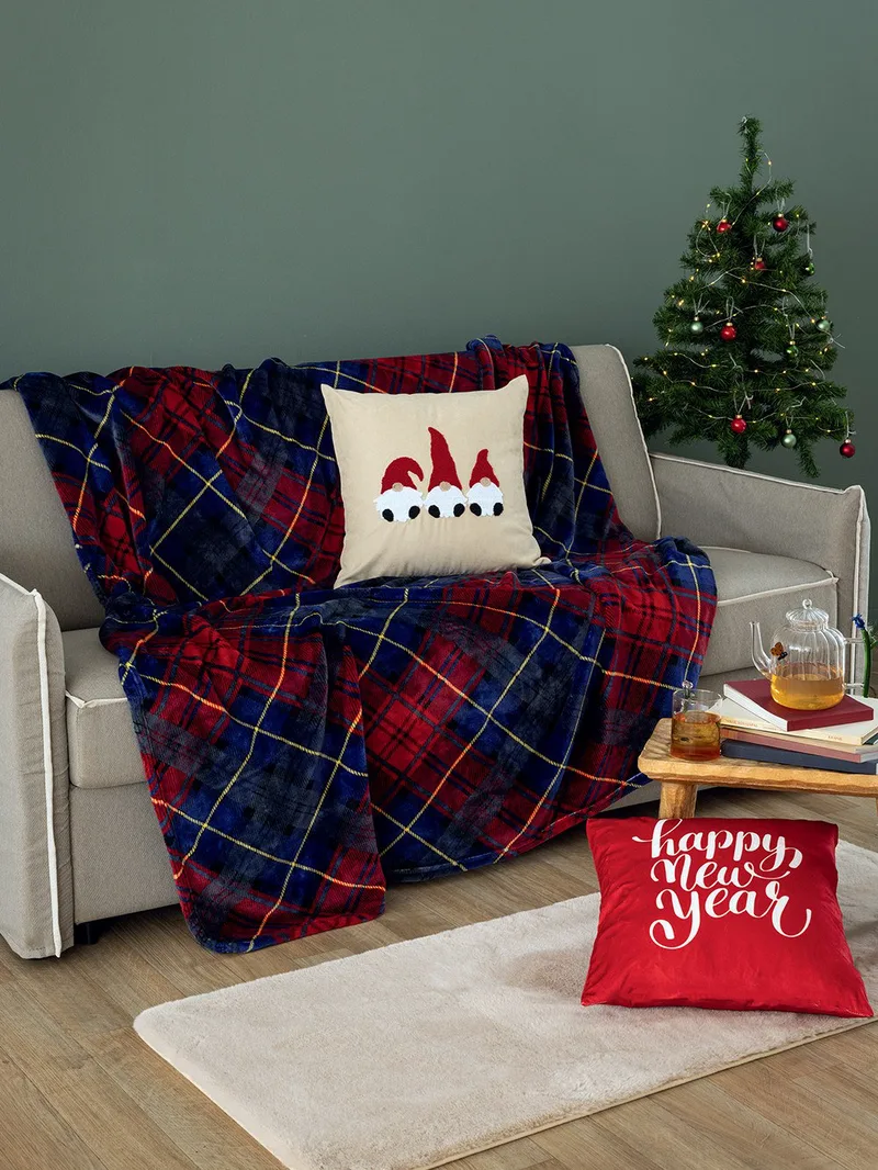 Κουβέρτα Fleece Μονή Palamaiki Claus Μπλε 160x220