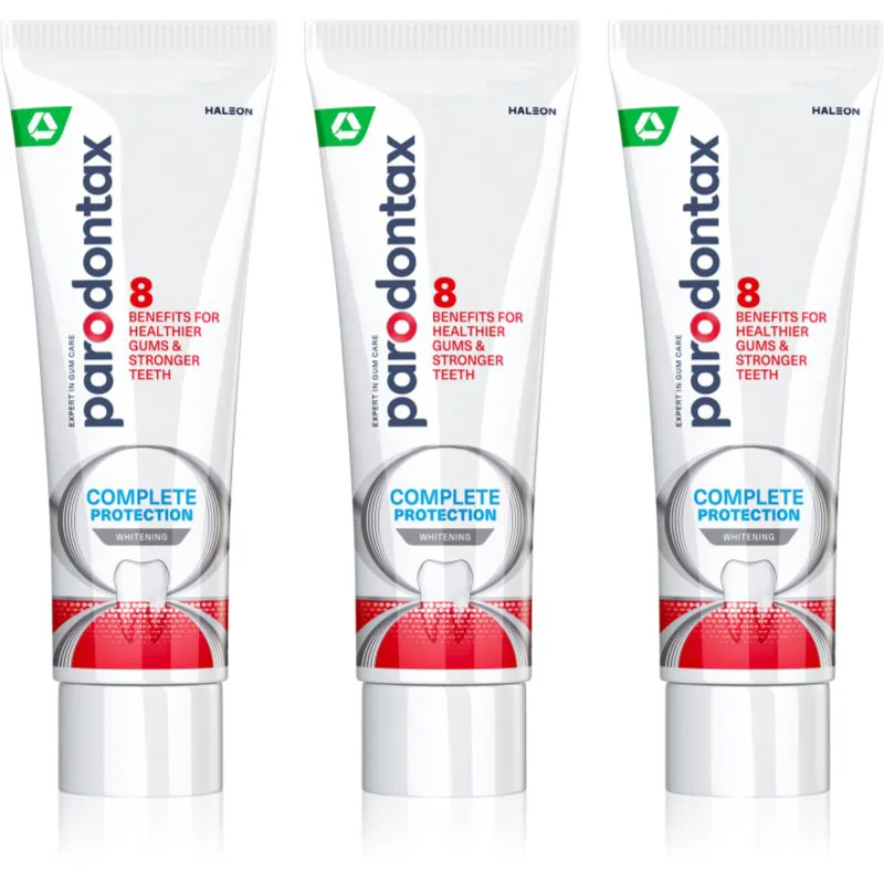 Parodontax Complete Protection Whitening λευκαντική οδοντόκρεμα με φθόριο 3x75 ml
