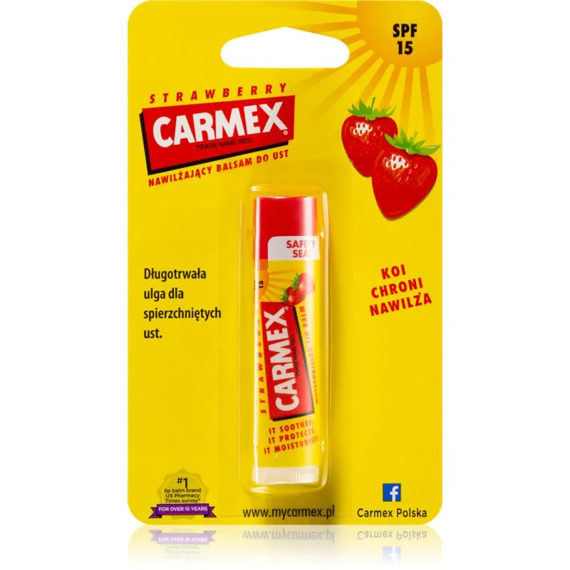 Carmex Strawberry ενυδατικό βάλσαμο για τα χείλη σε μπάρες SPF 15 4.25 γρ