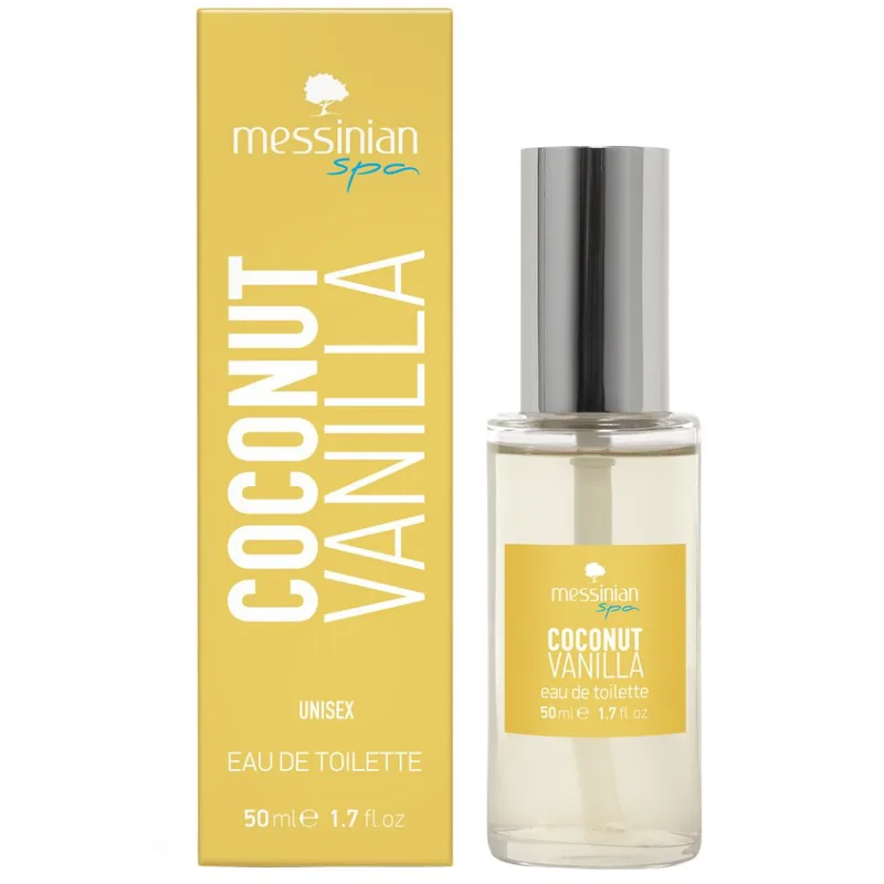 Messinian Spa Coconut Vanilla Eau De Toilette Γυναικείο & Ανδρικό Άρωμα με Εξωτική Φρεσκάδα & με Νότες Καρύδας που Αποπνέει Καλοκαιρινή Ανεμελιά & Αίσθηση Απόδρασης 50ml