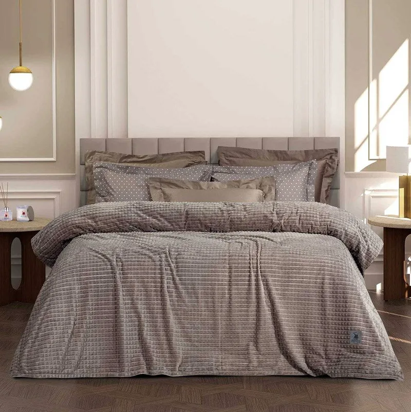 ΚΟΥΒΕΡΤΑ ΥΠΕΡΔΙΠΛH GREENWICH POLO CLUB 3447 FLEECE ΜΠΕΖ (220X240CM)