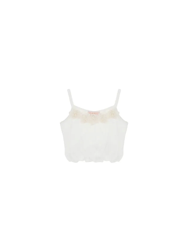 Μπλούζα crop κορίτσι PLEASE-MO09030G383102-WHITE
