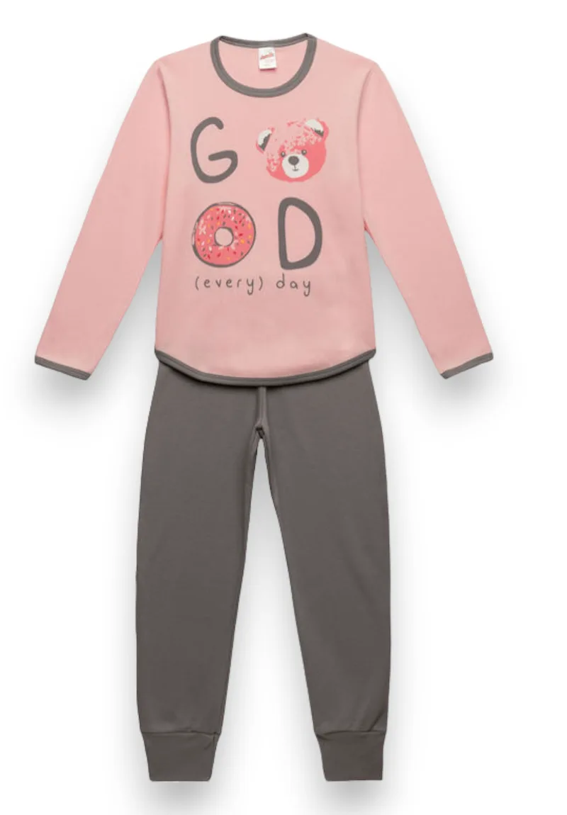 Πιτζάμα παιδική Little Gang Donut Minerva MNRV90-62181-020-Ροζ