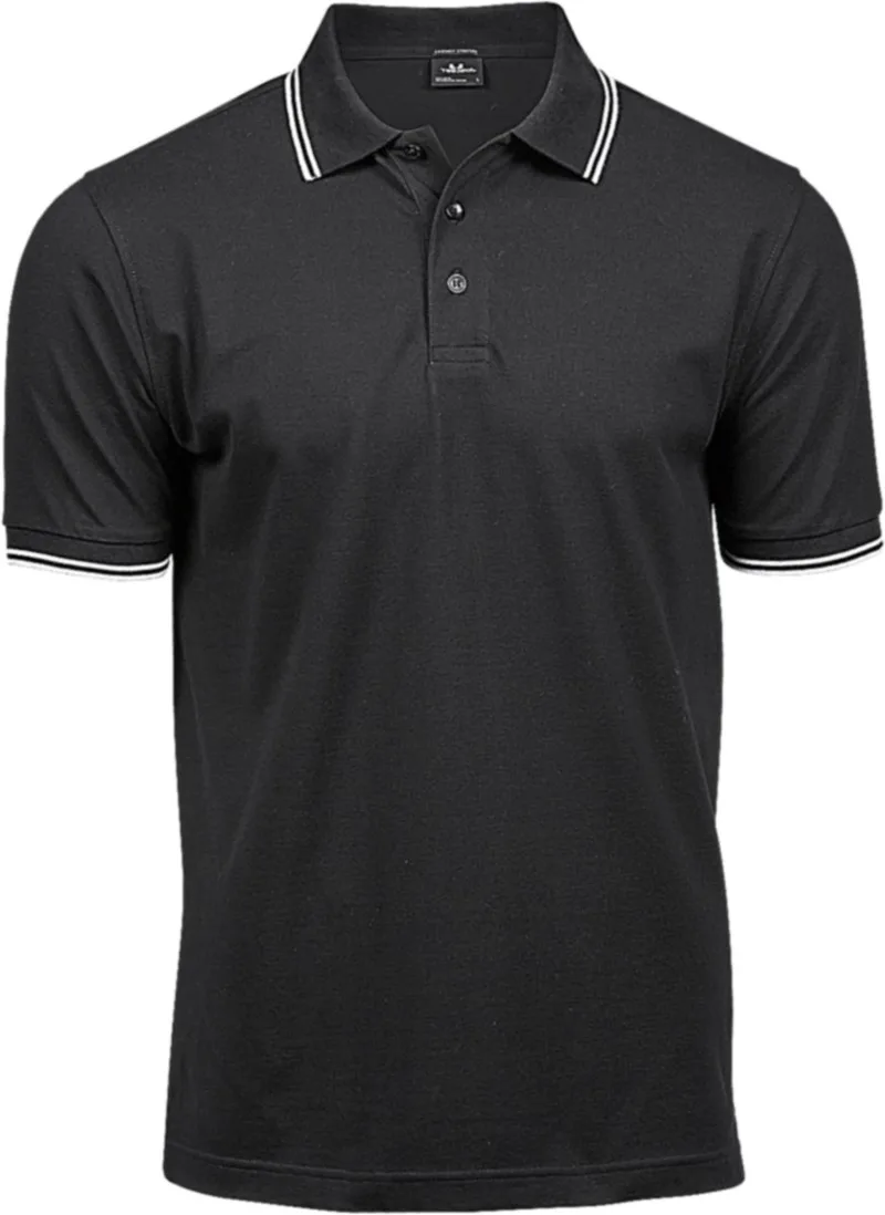Ανδρική Μπλούζα Polo 1407 Tee Jays Luxury Stripe Stretch Black/White