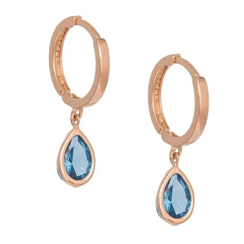 Ροζ gold σκουλαρίκια Κ14 aqua ζιργκόν 043469 043469 Χρυσός 14 Καράτια