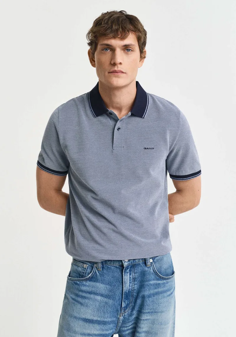GANT Piqué Polo Μπλούζα της σειράς Oxford Pique - 2057029 401 Dusty Navy
