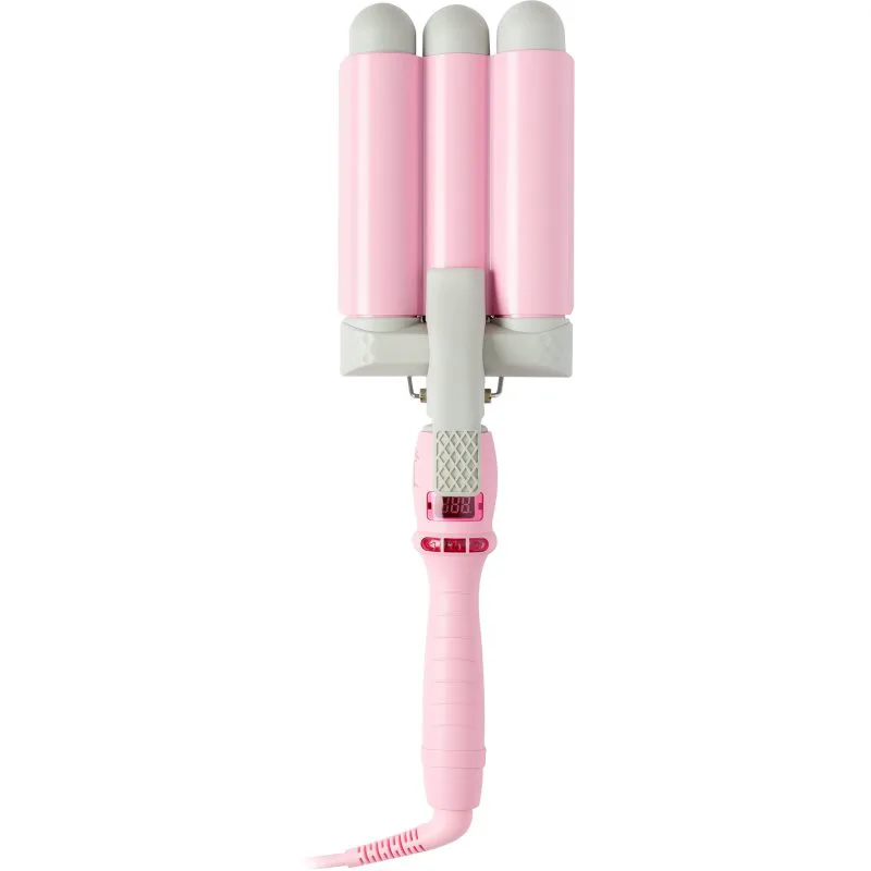 Mermade Pro Waver 32 mm τριπλό σίδερο μαλλιών για μπούκλες για τα μαλλιά Ροζ 1 τμχ