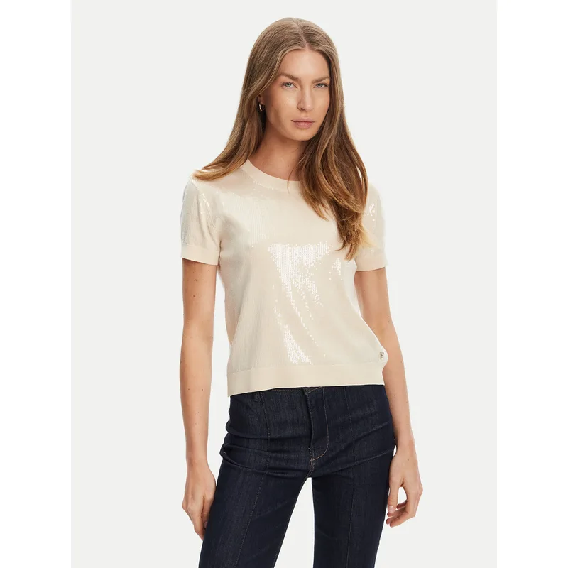 Guess Πουλόβερ W5YR21 Z3E70 Εκρού Regular Fit