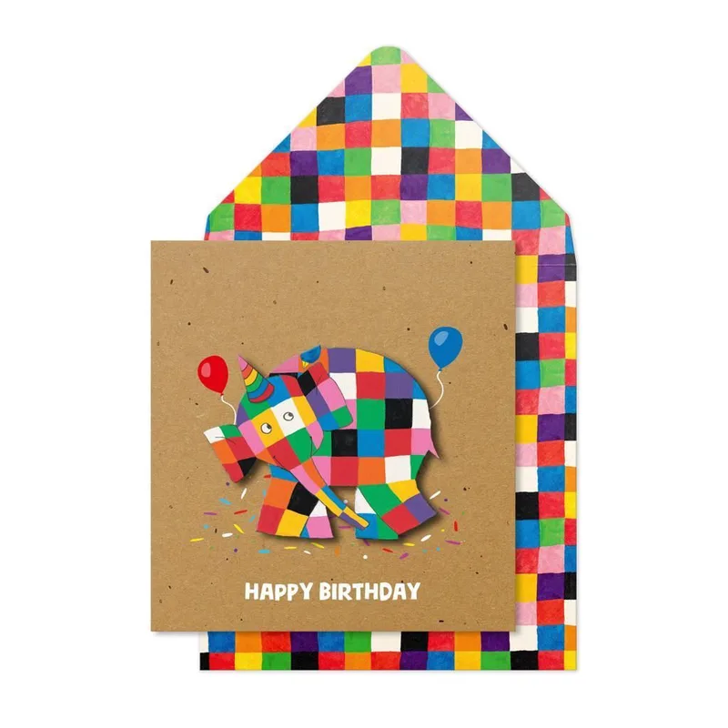 Ευχετήρια Κάρτα Γενεθλίων"Happy Birthday Έλμερ με Μπαλόνια'' ΕL011