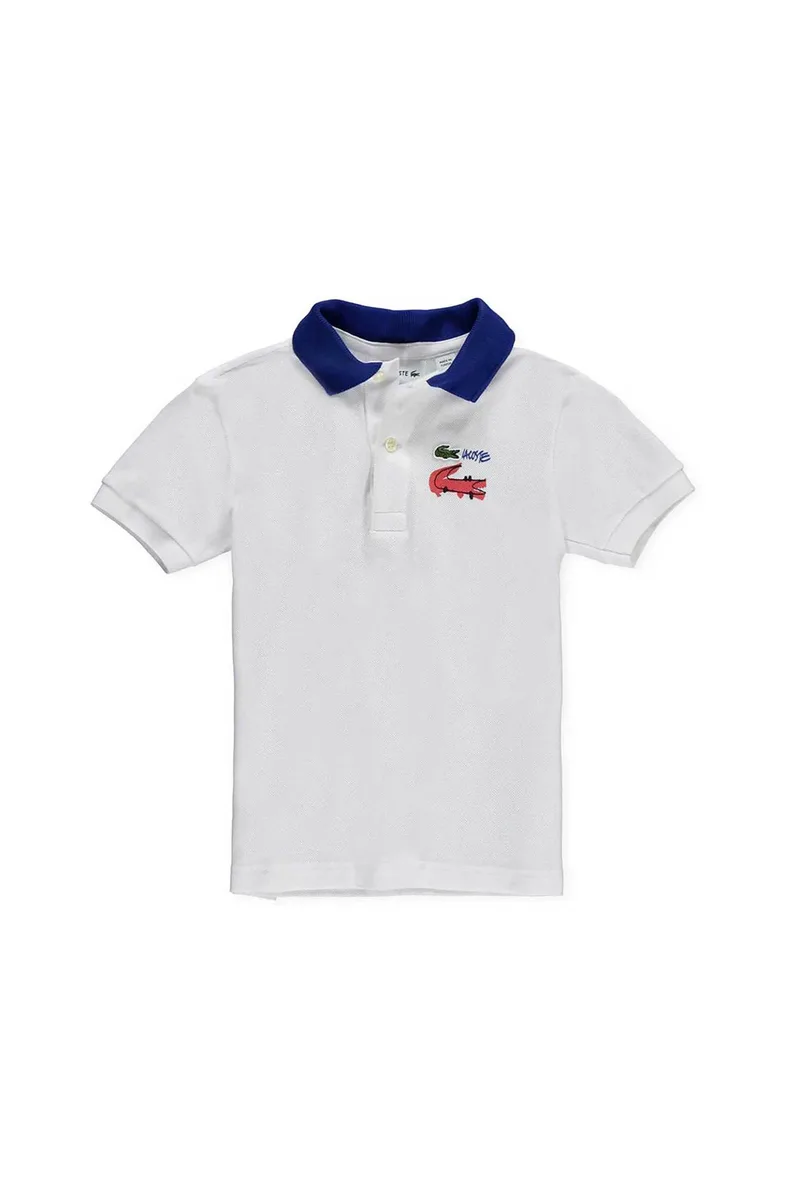 Lacoste παιδική πόλο μπλούζα κοντομάνικη με contrast γιακά και κεντημένο λογότυπο - PJ2906 Λευκό