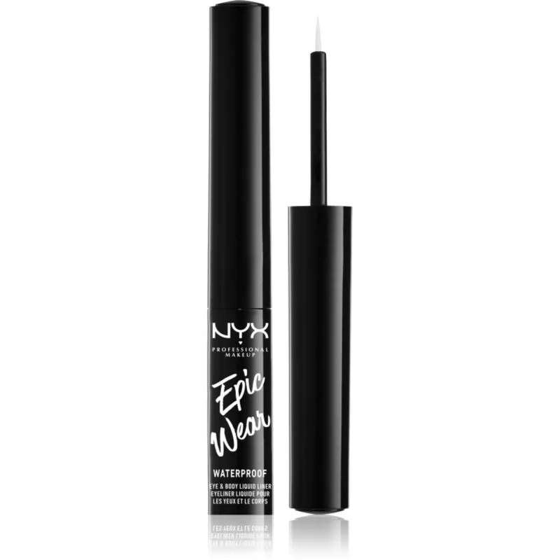 NYX Professional Makeup Epic Wear Liquid Liner Υγρό λάινερ ματιών με μεταλλικό ματ αποτέλεσμα απόχρωση 04 White 3.5 ml