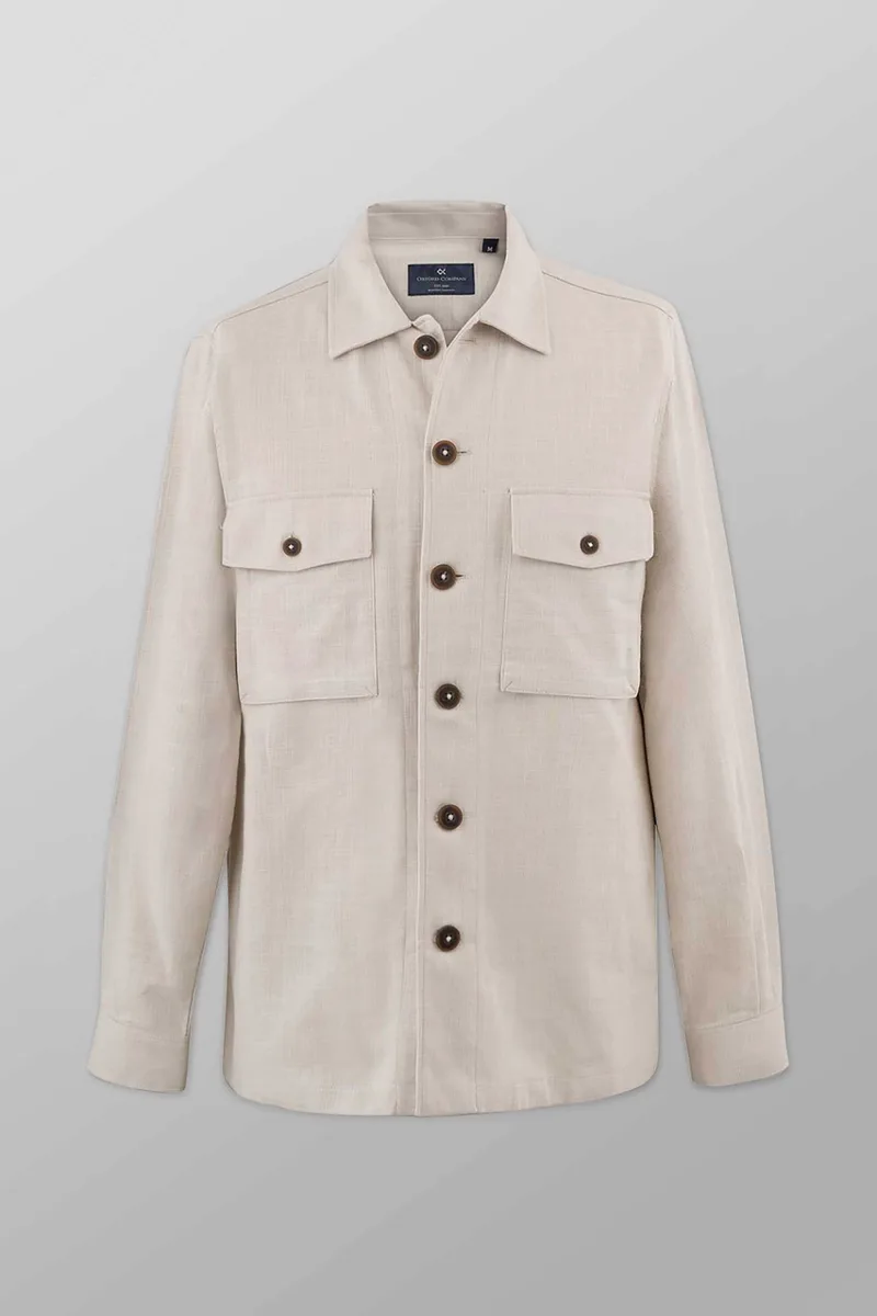 Oxford Company ανδρικό overshirt μονόχρωμο Regular Fit - B116-OZ21.01 Μπεζ
