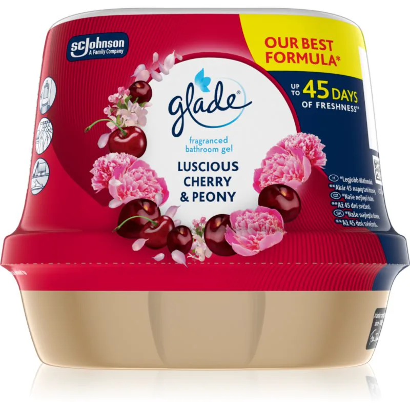 GLADE Luscious Cherry & Peony αρωματικό τζελ στο μπάνιο 180 γρ