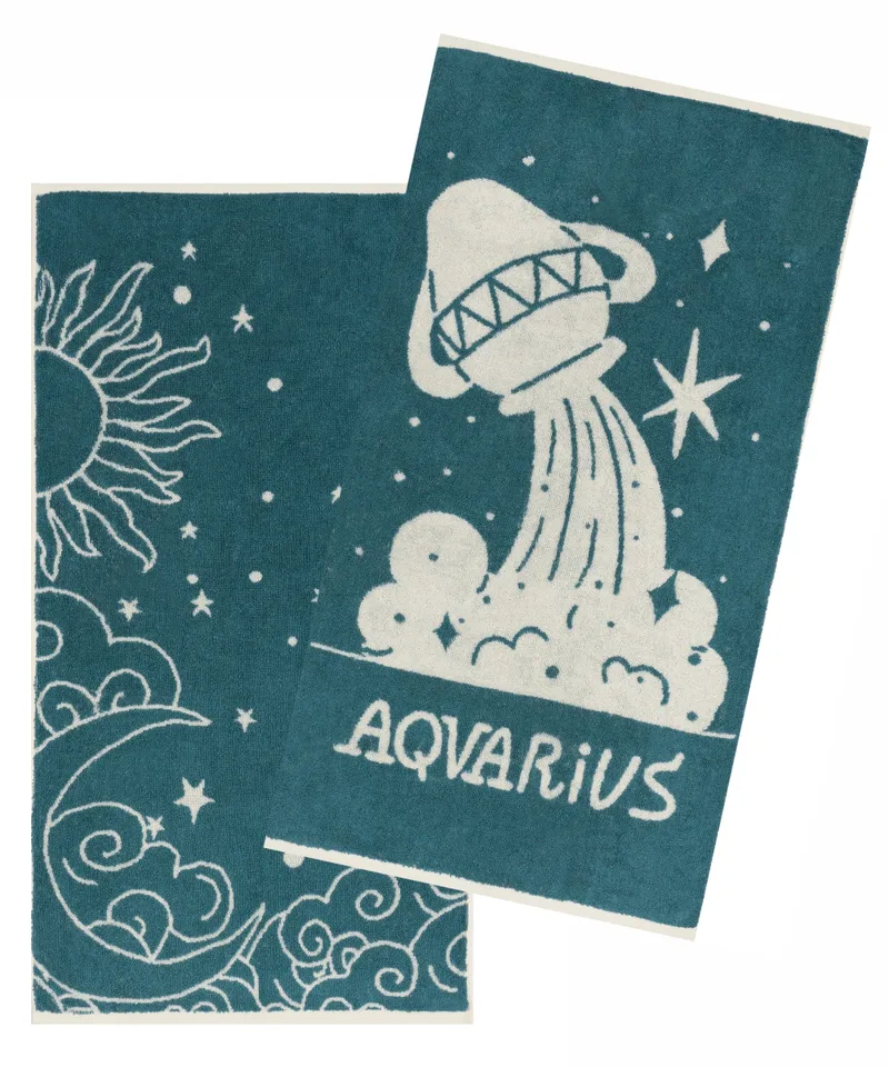 Zodiac-aquarius σετ 2 τεμ πετσετεσ προσωπου 50x90