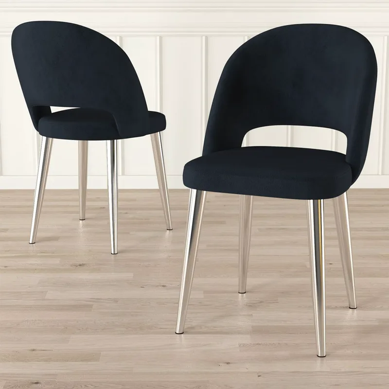 Σετ Καρέκλες (6 Τμχ) Pane - Anthracite, Chrome 240Chr1852 (47x86x47 cm)